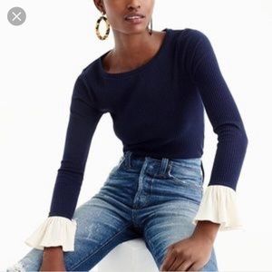 NWT ruffle sleeve top